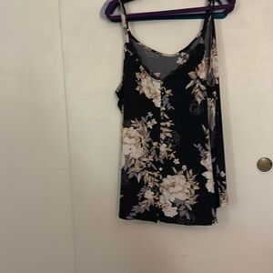 Torrid size 4 floral print over black swing cami.
